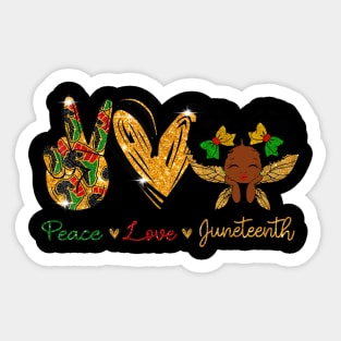 Peace Love Juneteenth June 1865 African black Freedom Women Sticker